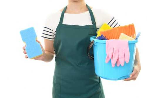 Carpet cleaning team following health and safety measures